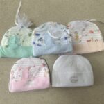 Baby hat, mittens, booties set - Peach