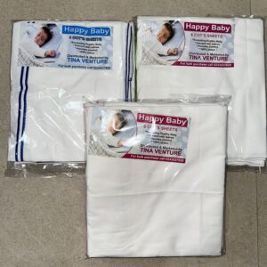 5pcs white cot sheets (1 yard 4, 2yards 1)