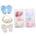 Girl 2 pairs of socks & hairband 0-6m (Random)