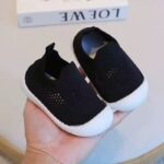 Baby Non-Slip Shoes - “0-6m, Black