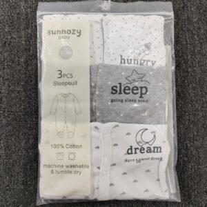 Sunnozy 3pcs sleepsuits 100% cotton - 6-9m