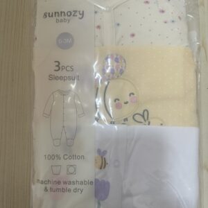 Sunnozy 3pcs sleepsuits 100% cotton - 0-3m