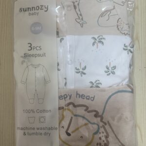 Sunnozy 3pcs sleepsuits 100% cotton - 0-3m