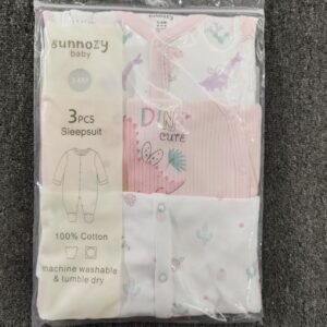 Sunnozy 3pcs sleepsuits 100% cotton - 6-9m