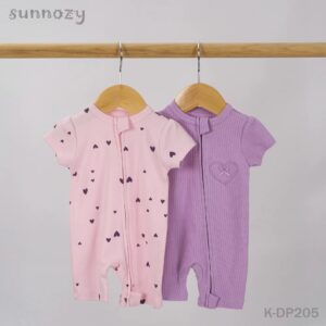 Sunnozy 2pcs zipper rompers