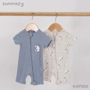 Sunnozy 2pcs zipper rompers