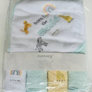Sunnozy hooded towel (GREEN) +  Face towel 4pcs (Copy)
