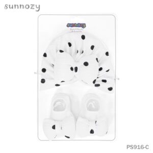 Sunnozy Turban with socks White with black dots