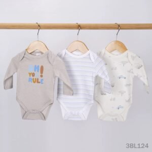 Sunnozy 3pcs long sleeves bodysuits - 3-6m