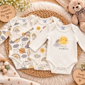Sunnozy 3pcs long sleeves bodysuits - 0-3m