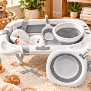 Foldable 5pcs baby bath set
